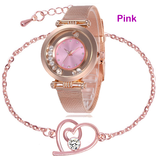 Ladies wristwatch with Bracelet - Pink colour