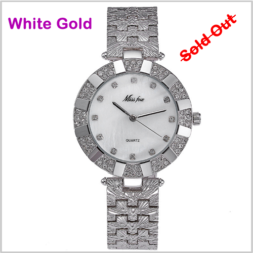 Water Resistant Ladies White Gold wristwatch